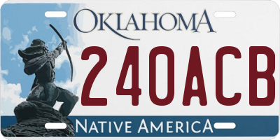 OK license plate 240ACB