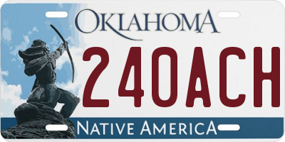 OK license plate 240ACH