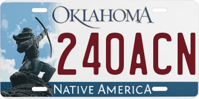 OK license plate 240ACN