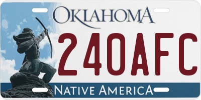 OK license plate 240AFC