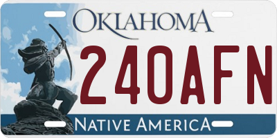 OK license plate 240AFN