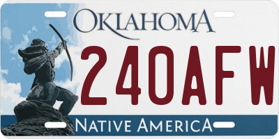 OK license plate 240AFW
