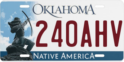 OK license plate 240AHV
