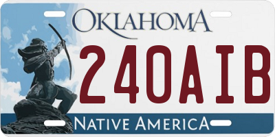 OK license plate 240AIB