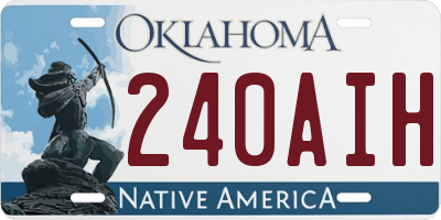 OK license plate 240AIH