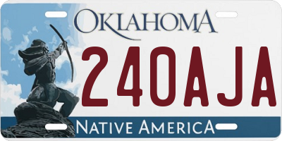 OK license plate 240AJA