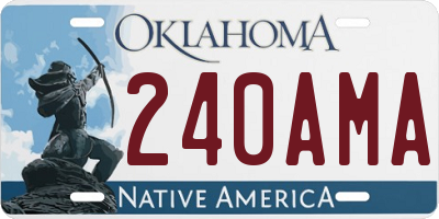OK license plate 240AMA
