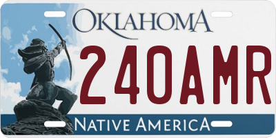 OK license plate 240AMR