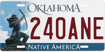 OK license plate 240ANE