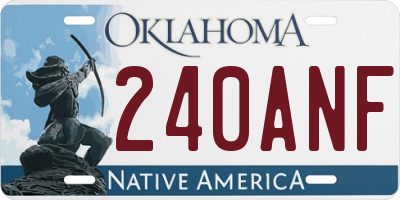 OK license plate 240ANF