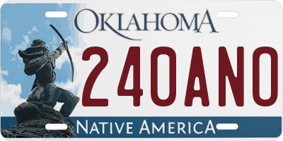 OK license plate 240ANO