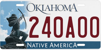 OK license plate 240AOO