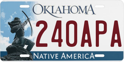 OK license plate 240APA
