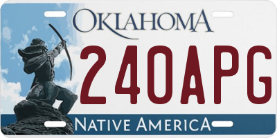 OK license plate 240APG