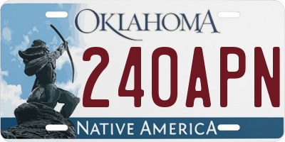 OK license plate 240APN