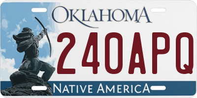 OK license plate 240APQ