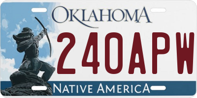 OK license plate 240APW