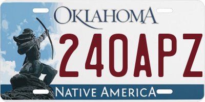 OK license plate 240APZ
