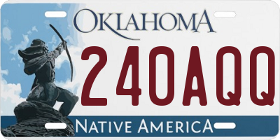 OK license plate 240AQQ