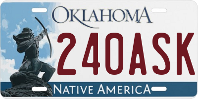 OK license plate 240ASK