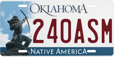 OK license plate 240ASM