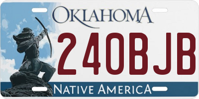 OK license plate 240BJB