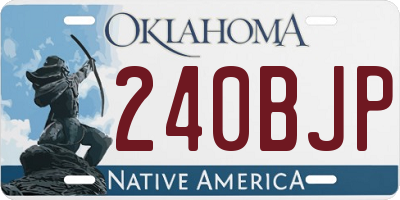 OK license plate 240BJP