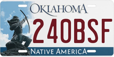 OK license plate 240BSF