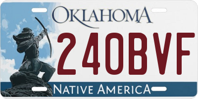 OK license plate 240BVF