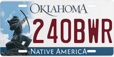OK license plate 240BWR