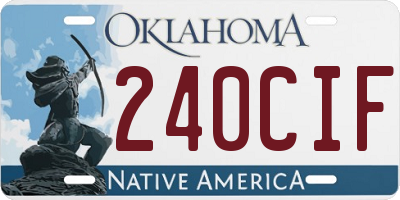 OK license plate 240CIF