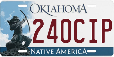 OK license plate 240CIP