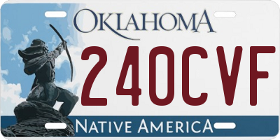 OK license plate 240CVF