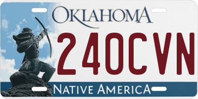 OK license plate 240CVN