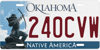 OK license plate 240CVW