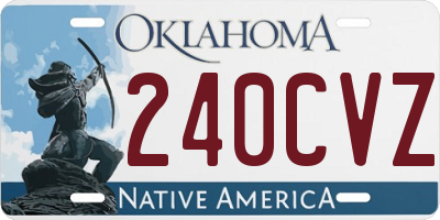 OK license plate 240CVZ