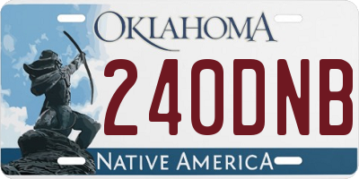 OK license plate 240DNB