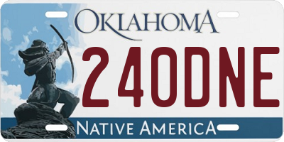 OK license plate 240DNE