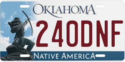 OK license plate 240DNF