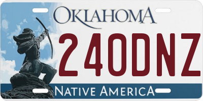OK license plate 240DNZ