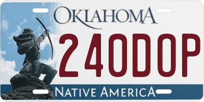 OK license plate 240DOP