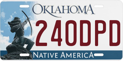 OK license plate 240DPD