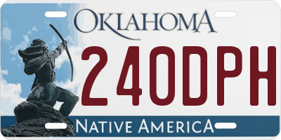 OK license plate 240DPH