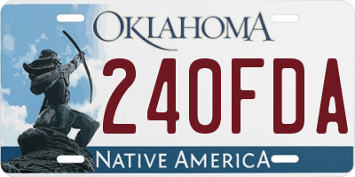 OK license plate 240FDA