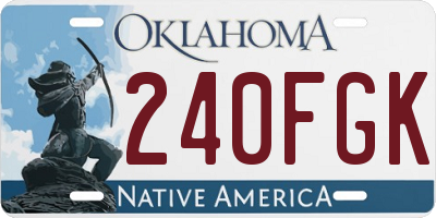 OK license plate 240FGK