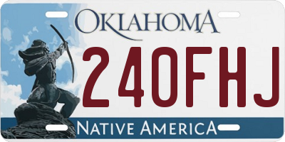 OK license plate 240FHJ