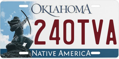 OK license plate 240TVA