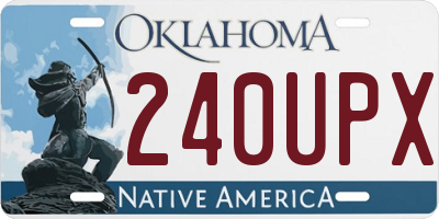 OK license plate 240UPX