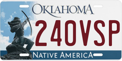 OK license plate 240VSP