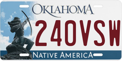 OK license plate 240VSW